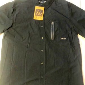 Brand new mens large Fintech button up with zipper pocket